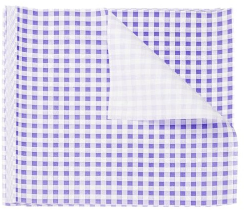 QUARKZMAN 100 Blatt Backpapier 30 x 30cm Karierte Deli Papierblätter Fettdichte Burger Papier Vintage Verpackungspapier Wrap Papier Pommes Papier für Korb Burger Butterbrot Sandwich, Lila