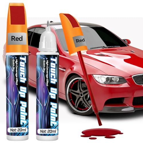 prowithlin Reparador de Reparador Arañazos Coche, Paquete de 2 Reparador de Arañazos Coche, Bolígrafo de Pintura para Coche Dos en Uno (2 paquetes, Rojo)