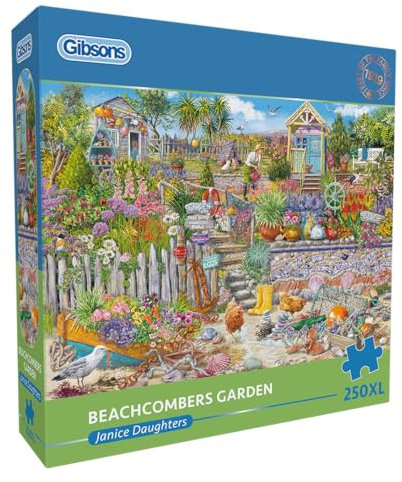 Gibsons Beachcomber's Garden 250XL Piece Jigsaw Puzzle | Beautiful Colourful Jigsaw Extra Large Piece Puzzle for Adults | Sustainable Premium 100% Recycled Board Great Gift for Adults Gibsons Games