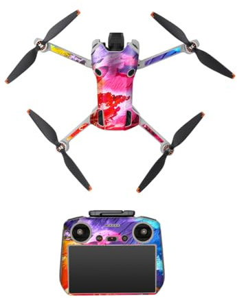 AMZLORD Buntes Aufkleber kreatives Design DIY -Musteraufkleber mit Luftentlüftungsaufkleber RC Drohnenzubehör for DJI Mini 4 Pro