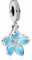 MSPOVOF Blaue Blüte Charms 925 Sterling Silber 5A Zirkonia Anhänger für Armband Halsketten Schmuck Geschenk für Damen Frauen