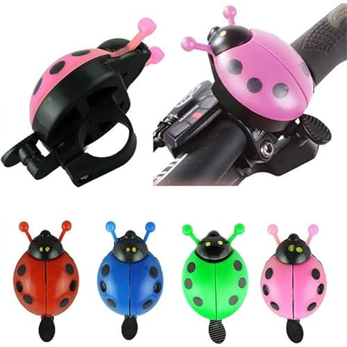 Campanello per Bicicletta Coccinella Colorata,2 Pezzi in Colori Assortiti, per Manubrio Bicicletta, Bici da Corsa,MTB, Ciclismo,Bambini Adulti