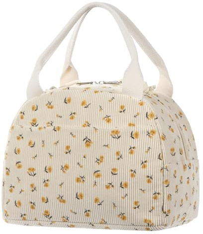 BuyCard Isolierte Lunch-Tasche für Erwachsene, Aus Cord,11.2L | Große Kapazität, Auslaufsicher, Wiederverwendbar, Für Büro, Schule, Picknick, Thermische Essensbox, Kühltasche