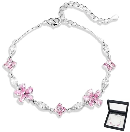 HUSHRICH Silver Bracelets for Women, Gift for Women Adjustable Bracelet Sparkle Crystal Rhinestone Zircon Bracelet Chains for Womenn Lady