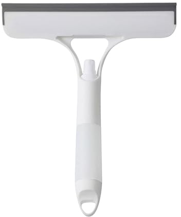 KASESSS 3 In 1 White Window Squeegee with Spray Bottle, Multi-Function Shower Screen Wiper with Scrub And Spray, Streak-Free Shower Squeegee for Bathroom Kitchen Doors Car Mirror Glass Cleaner Tool
