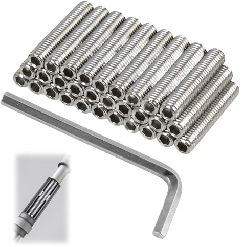 30 aste filettate M8 x 40 mm in acciaio inox, aste filettate completamente senza testa esagonale M8 filettate con chiave a brugola, DIN 975 fissaggio e montaggio per mobili, industria e fai da te