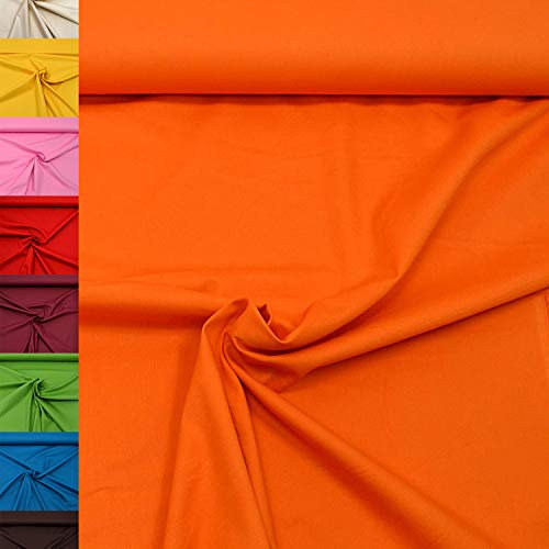 MAGAM-Stoffe Sophie Baumwollstoff Uni 100% Baumwolle Oeko-Tex Meterware 50cm (06. Orange)