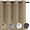 wometo Vorhang mit 8 rostfreien Metall Ösen Blickdicht OekoTex 140x245 Türvorhang Ösenvorhang - beige