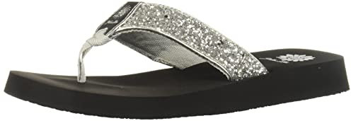 Yellow Box Women's Feliks Flip-Flop, Silver, 4.5 UK