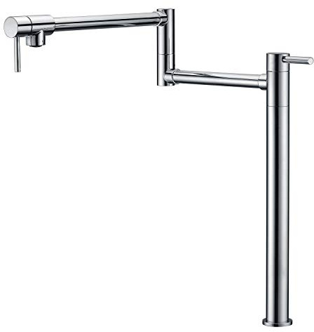 Deck Mount Pot Filler Faucet,Chrome Finish with Extension Shank and 20 Dual Swing Joints Spout