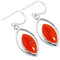 Jeweloporium 925 Sterling Silber Ohrring für Damen Sílbern Ohrring Orange Natürlich Karneol mit Stein Tropfen Baumeln Kostüm Weihnachten - Geschenk Jahrgang Schmuck