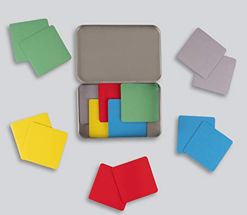 SMILEYBOARD 25 magnetische wiederverwendbare Haftnotizen für Scrum, Kanban, Kühlschrank, Schule - 7,5 x 7,5cm - 5 Farben