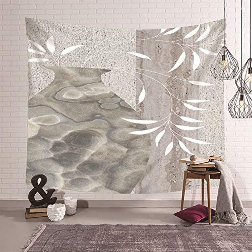 Beydodo Wandbehang Wohnzimmer, Wandteppich Nordisch Blätter in der Vase 260x240CM Tapisserie Wall Hanging Schlafzimmer Jugendzimmer