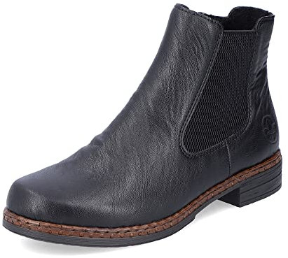 Rieker Mujer Botines 75170, señora Botas Chelsea,Botas,Medias Botas,botín,Bota de Deslizamiento,Plano,Negro (Schwarz / 00),42 EU / 8 UK