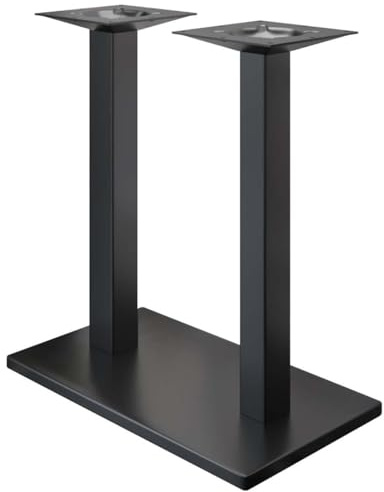 GGMMÖBEL Madrid | Doppel Tischgestell für Stehtisch, Bartisch | Tischbeine | Schwarz | Tischfüße | Bodenplatte: 40 x 70 cm | Säule: 8 cm | Gesamthöhe: 105 cm