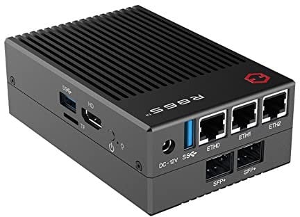 R86S Soft Routing Multi-net port, Intel Mini host N5105 N6005 8GB/16GB/32GB 10 Gigabit puerto de fibra 2.5G (U3 Negro)