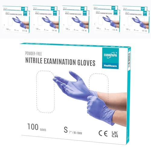 EUROPAPA® 1000x Nitrilhandschuhe Einweghandschuhe puderfrei Untersuchungshandschuhe EN455 EN374 latexfrei Einmalhandschuhe Handschuhe in Gr. S, M, L & XL verfügbar (Lila, S)