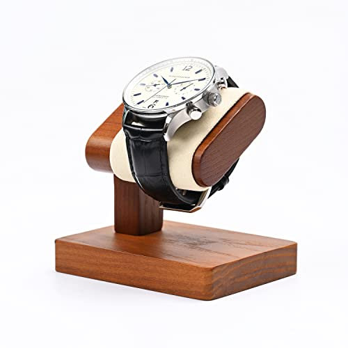 Oirlv Massivholz Einfacher Uhrenständer,Uhrenständer für Männer,Uhrenhalter aus Holz,Uhrenaufbewahrung,Geschenk für ihn(Cremeweiß)
