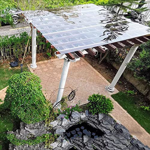 Transparente Tageslichtpaneele Gewächshausplatten,UV-Schutz Isolierplatten,Polycarbonat Dachplatte,Wasserdichte Regenfest Stegplatten,Für Pergola Terrassen Balkon Fenster (W1.2xL5m(47x197in))