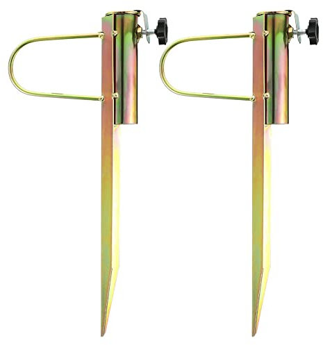 Qutsvosh 2 x Strandschirm-Halter mit Sandanker, Metall, für Strandschirm, Angelrute