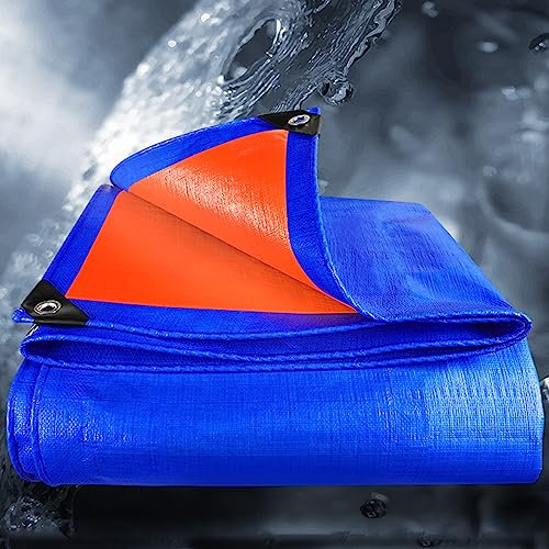 Abdeckplane Wasserdicht Multifunktionale Polyester-Plane 0.32mm Dick UV-stabilisiert Gewebeplane Mit Ösen,Gestärkte Schutzplane -Beidseitig Beschichtet,Für Garden LKW (2x12m/6.6x39ft)