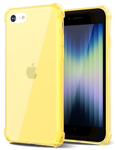 Svanove Custodia Transparente in Silicone TPU Morbido per iPhone SE 2022/2020/ 7/8, con Protezione Antichoc e per la Camera, Amarillo