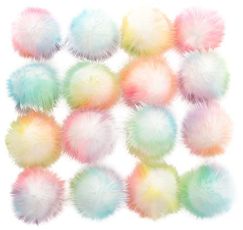 SAFIGLE 16st Schuhe Fell Weihnachtliche Pompons Filzkugeln Zubehör Für Kleiderbälle - Freundlicher Plüsch Schals Pom Bälle Bommelbälle Aus Kunstpelz Kleidung Pelz Fellbommel Diy Puck Sanft