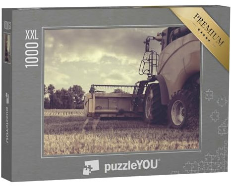 Puzzle 1000 Teile XXL „Mähdrescher auf einem Weizenfeld“ – aus der Puzzle-Kollektion Landwirtschaft