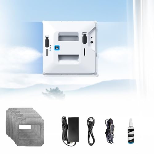 DESHVA Electric Window Cleaning, Remote Control, Deep Cleaning, Cordless Window Vacuum Cleaner, Smart Edge Detection, Highrise Window Washing Robot, for Tall Windows, Ceiling