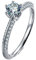 Xenia, Solitär Ring mit Markengravur in S925 Sterling Silber mit 0.5 Karat Moissanit und 36 Besatzsteinen von zusätzlich 0.18 Karat