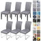 Alishomtll Stretch Stuhlhussen 4er/6er Set Grau Stuhlbezug Schwingstuhl Elastische Hussen Abnehmbarer Waschbarer Stühle Schutz für Esszimmer Küche Restaurant Hotel Bankett (Grau Marmor, 6 Stück)