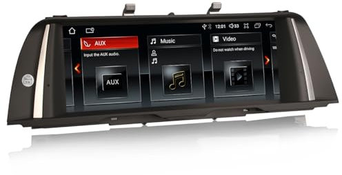 Erisin Android 14 Qualcomm 8-Kern 4GB RAM 64GB ROM 10,25 Zoll Autoradio Navigation Für BMW 5er F10 F14 Unterstützt Kabelloses Carplay 2K IPS WiFi 4G DAB+ Idrive DSP CIC