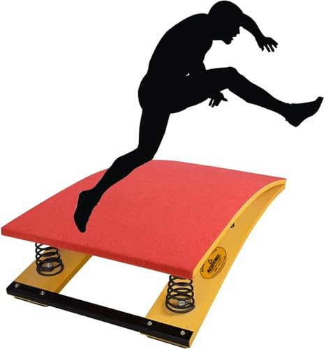 Großes Sprungbrett Hoch- und Weitsprung, Saltos, Gymnastik, Wushu-Training, Gymnastik-Sprungbrett, Spielzimmer, Leichtathletik-Trainingsgelände, Kunst, elastisches Holzbrett(red,40x60x18cm)