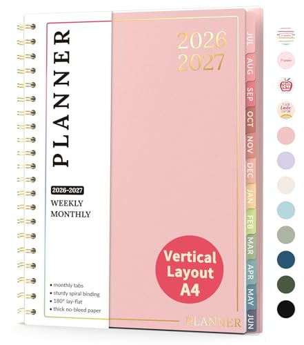 Teacher Planner 2026-2027, Forvencer Academic Planner 2026-2027, Jul 2026 - Jun 2027, 8.5x11, Weekly & Monthly Planning Book with 7 Periods, School Agenda for Teacher Student Homeschool, A4, Pink