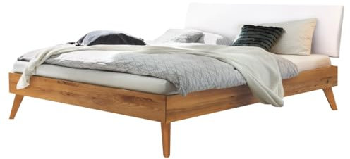 Hasena Trento Bett Pesaro Wildeiche Natur Kopfteil weiß 120x200