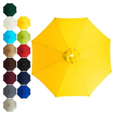 CDPTD Sonnenschirm Ersatzbezug 2m 2.3m 2.5m 2.7 m 3m 6/8 Rippen,UV 50+ Patio Umbrella Cloth Cover Stoff Ersetzen Für Garten Terrasse Strand Pool Markt Tisc Ampelschirm (3m / 8 Rippen,TYP-2)