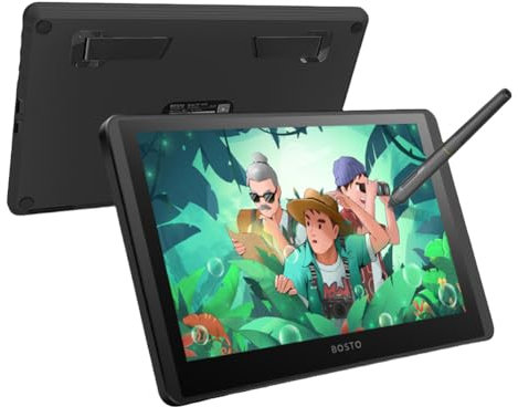 GETBSTOOP 12HD-A H-IPS LCD Graphics 11.6in Drawing Tablet Monitor 8192 Levels Drawing Tablet with 1366x768 Screen with Battery-Free Pen Tilt Compatible with Windows MacOS