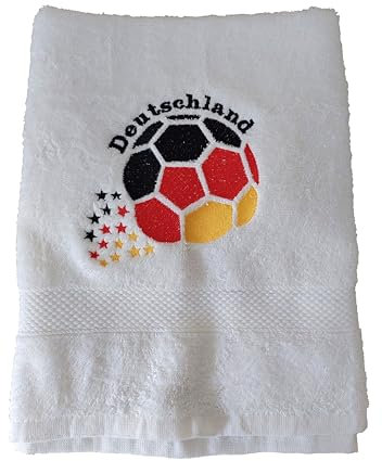 Handtuch, Duschtuch, bestickt personalisiert Fußball Geschenk Euro 2024 (Duschtuch, blau)