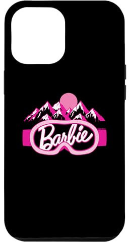 Coque pour iPhone 15 Pro Max Barbie Lunettes de ski Montagnes Logo Rose