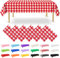 NACHLYNN 6 Stück Einweg Tischdecke 137 x 274 cm Rot Weiß Kariert Rechteckige Tischabdeckung Wasserdicht Gartentischdecke für Festivals Party Hochzeiten Brautpartys Geburtstag Dekorationen