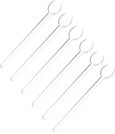 Anneome 2 Sets Glasrührlöffel Eleganter Rührlöffel Für Kaffee Dessert Suppe Utensil 6 Stück * 2