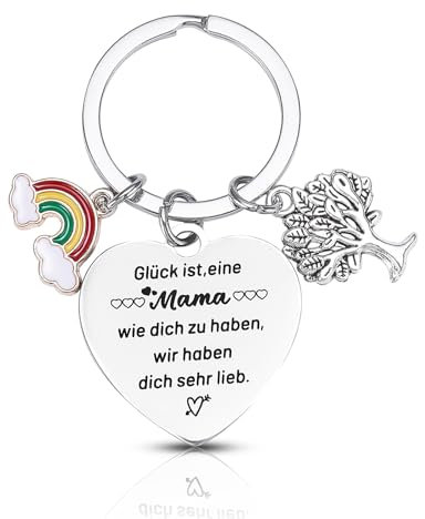 Belillpipi Beste Mama Geschenk, Schlüsselanhänger für Mama, Geburtstagsgeschenk für Mama, Geschenke für Mama von Tochter Sohn, Geschenk zum Muttertag, Schlüsselanhänger Mama Geschenke