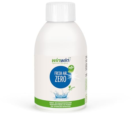 winwinCLEAN® Veganes Raumluftdeo 'ZERO' I Luftreinigungs-Konzentrat | Für Luftreiniger, Air Purifier & Raumluftreiniger mit Wasserfilter I Entfernt Pollen, Staub, Tierhaare, Schimmel, I 250ml