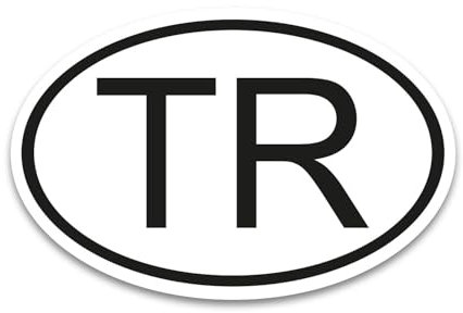 TR Magnet Länderkennzeichen Türkei Schwarz & Weiß - 17,5 x 11,5 cm - kfz797