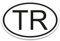 TR Magnet Länderkennzeichen Türkei Schwarz & Weiß - 17,5 x 11,5 cm - kfz797