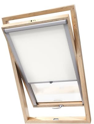 Stylo Verdunkelungsrollo für Dachfenster – für FAKRO-Fenster - 100% Verdunkelung - Aluminium für FAKRO-Fenster – Thermoisolierung – Mechanismus – Sonnenschutz FAKRO 78/118 Weiß