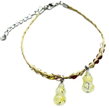 ohodhmnu Bracelet pour femme, gourde chinoise, chaîne de poignet tissée avec chaîne de poignet unique pour couple, homme et femme, 17cm