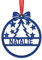 KreateSquare Personalised Christmas Bauble, 950 GSM Double-Sided Glitter Xmas Tree Decoration, Custom Name Baubles, Red & White Christmas Decorations Ornaments (Royal Blue, Xmas Tree)