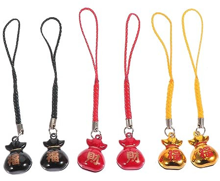 SOIMISS 6stücke Teiliges Geldbeutel-anhänger Mit Glocken Kupfer-Lanyard Für Schlüssel Handy Und Taschen Kreatives Glücksdesign Robust Und Langlebig Für Dekoration Und