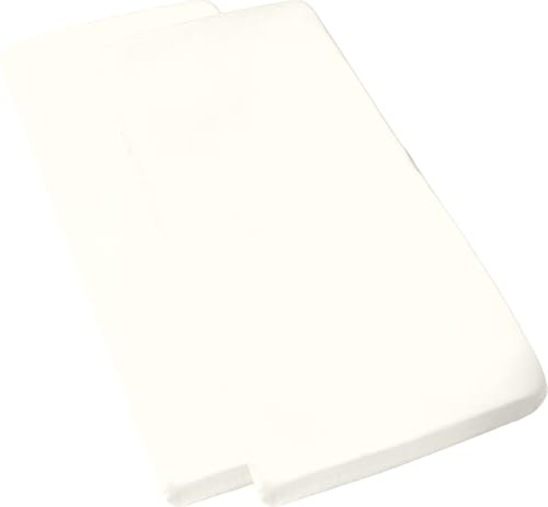 Erwin Müller Kinder-Spannbettlaken Murnau 2er-Pack Single-Jersey - wollweiß Größe 60x120 cm - 70x140 cm - hautfreundlich, atmungsaktiv, bügelfrei, strapazierstark